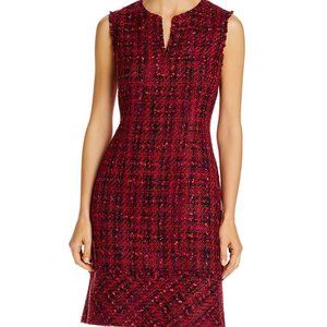 V-Neck Tweed Sheath Dress